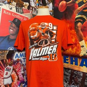 Vintage Cincinnati Bengals Carson Palmer NFL Player Football Tee‎ Sz Large